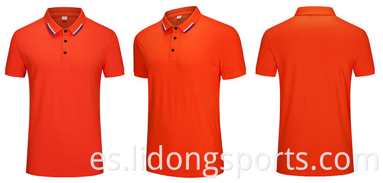 LiDong Custom Cheap Polo Golf Camisetas Nuevo diseño Hombres Camisetas de polo de cuello rojo y negro al por mayor